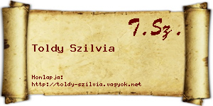 Toldy Szilvia névjegykártya